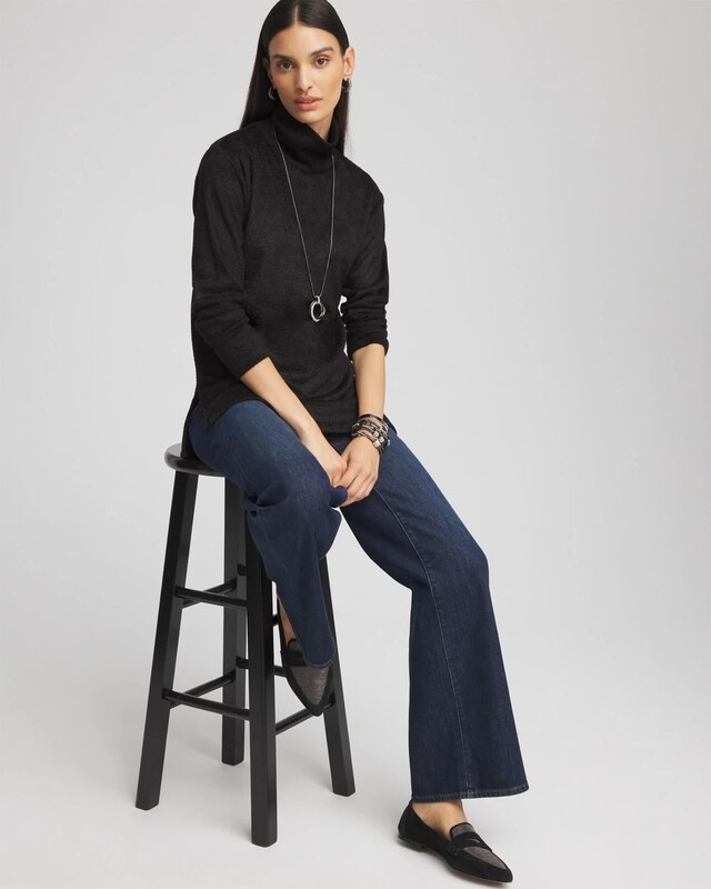 Cozy Mock Neck Jacquard Tunic - image 2